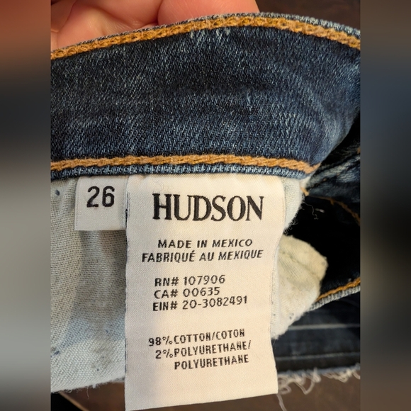 Hudson Remi High Rise Y2K Denim Pencil Skirt w/ Raw Hem. Women's 26,EUC - Picture 3 of 7